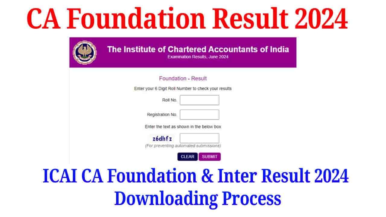 CA Foundation Result 2024, ICAI CA Foundation & Inter Result September 2024 Date @icai.org