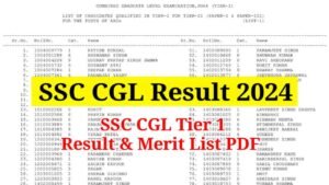 SSC CGL Result 2024 Live, Tier 1 Merit List PDF and Result Link @ssc.nic.in