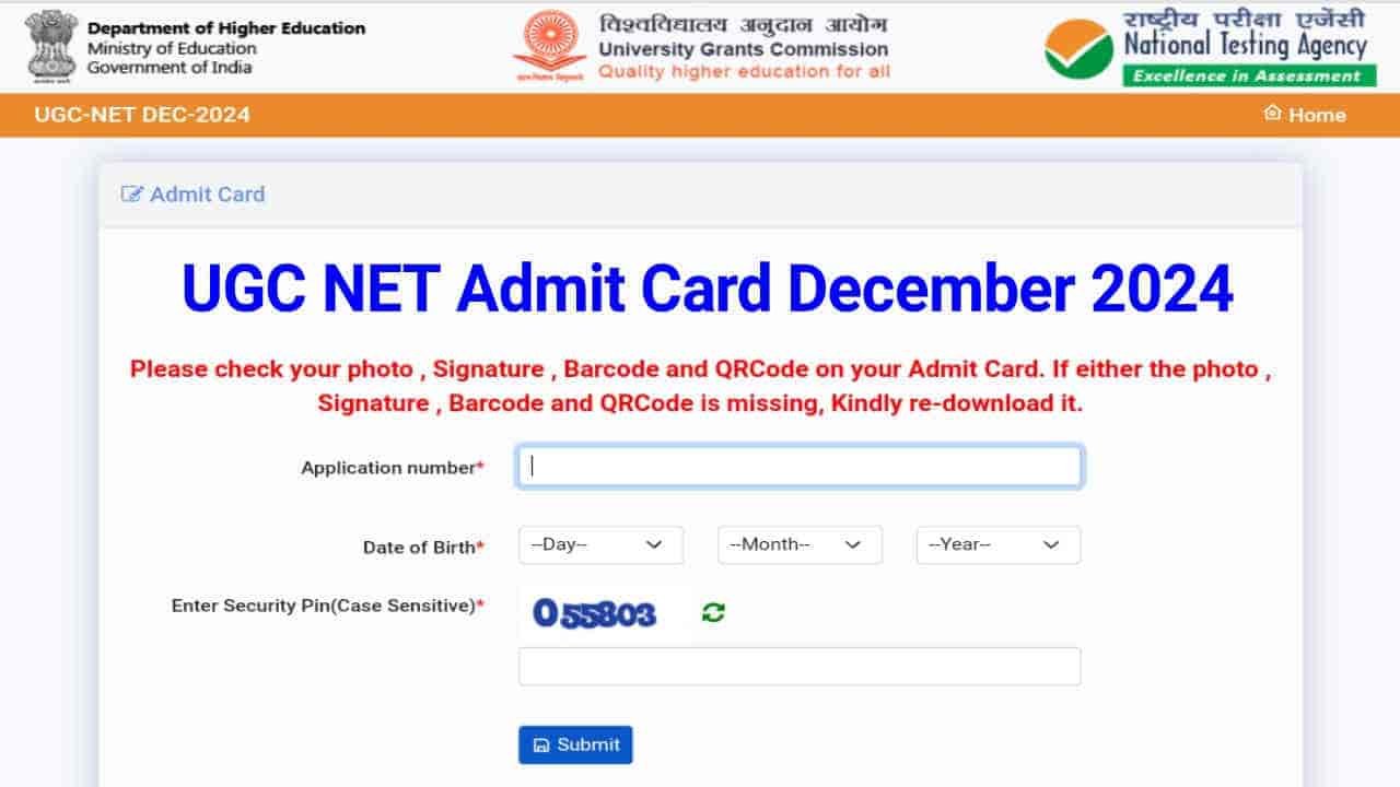 UGC NET Admit Card December 2024, Check Exam City and Download Admit Card