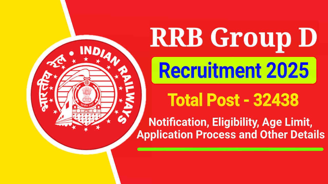 RRB Group D Recruitment 2025 Apply Online for 32438 Post, Notification, Eligibility & Vacancy Details