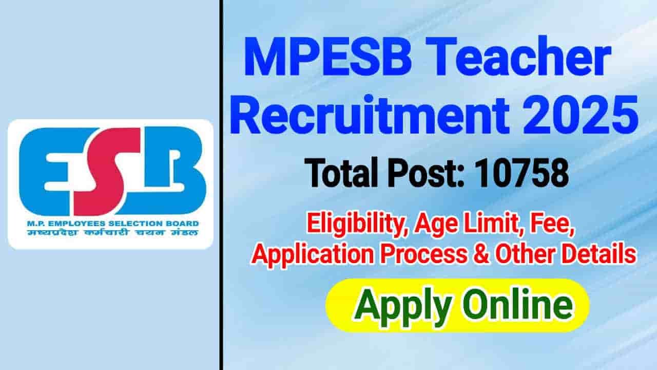 MPESB Teacher Recruitment 2025 Apply Online, Check Eligibility, Fee & Other Details