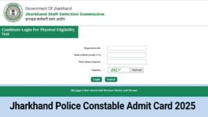 JSSC Constable Admit Card 2025 Out, Download Jharkhand Police PET Hall Ticket