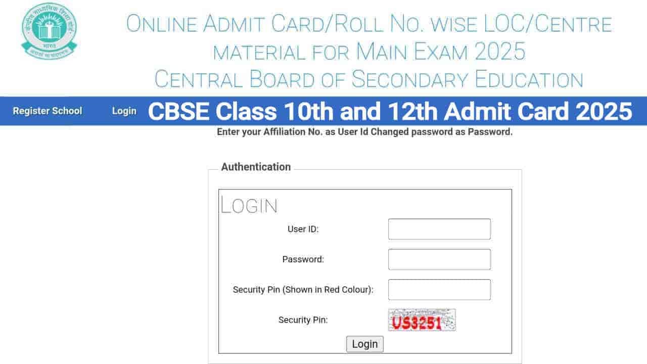 CBSE Admit Card 2025 Out, CBSE Class 10th & 12th Hall Ticket Download Link at cbse.gov.in