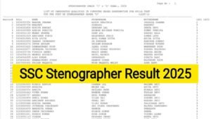 SSC Stenographer Result 2025 Out for Grade C & D Posts, Download Merit List at ssc.gov.in