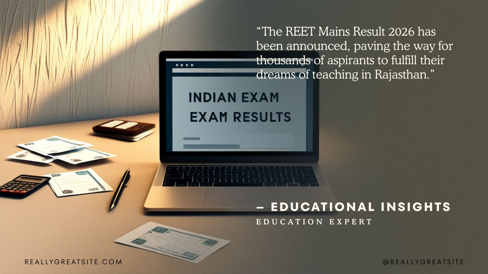 REET Mains Result 2026 Announced