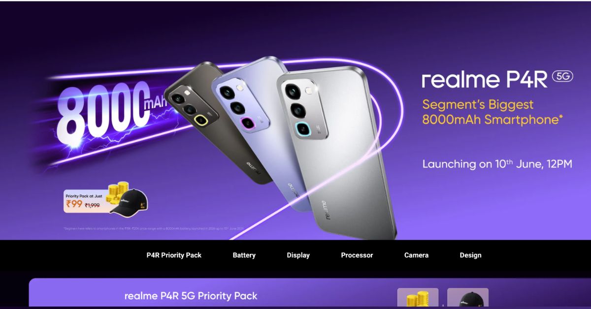 Realme P4R 5G Launch in India on June 10
